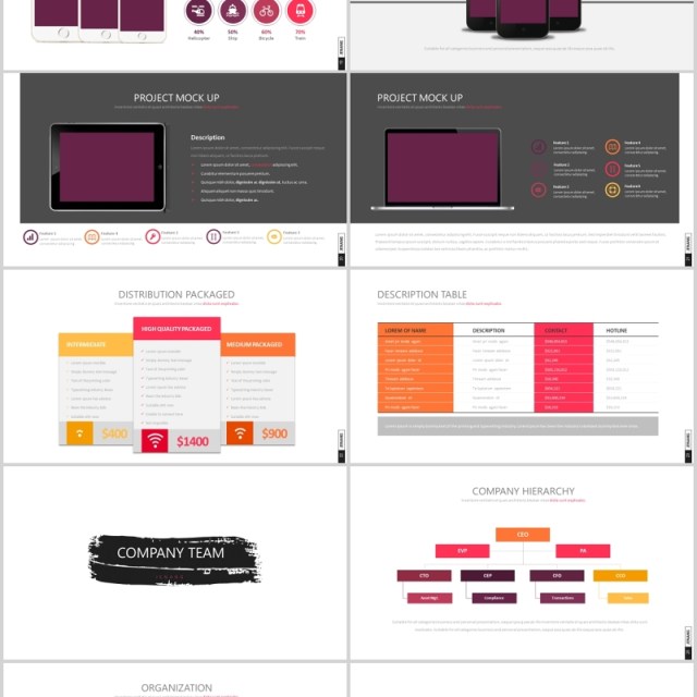 商务创意产品功能信息列表手机电脑端展示PPT可插图排版模板Jenang Powerpoint