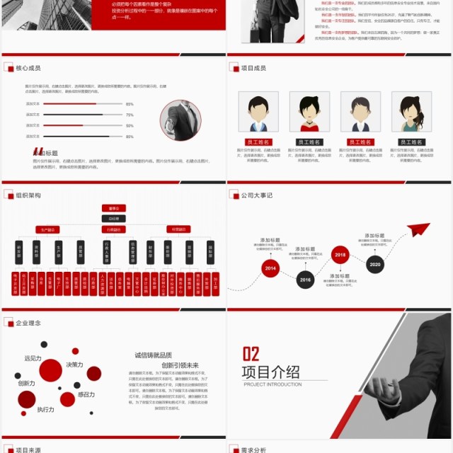 简约红色商业融资创业计划书PPT模板