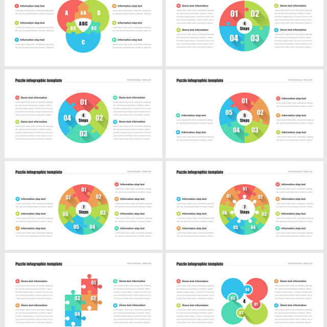 多形式拼图PPT信息图表模板 Puzzle pieces PowerPoint Templates 多形式拼图PPT信息图表模板 Puzzle pieces PowerPoint Templates