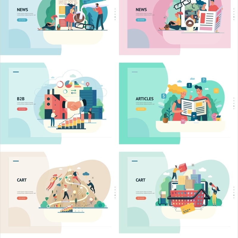 84组扁平化各行业职场商业插画人物矢量素材适用于UI界面设计及海报印刷