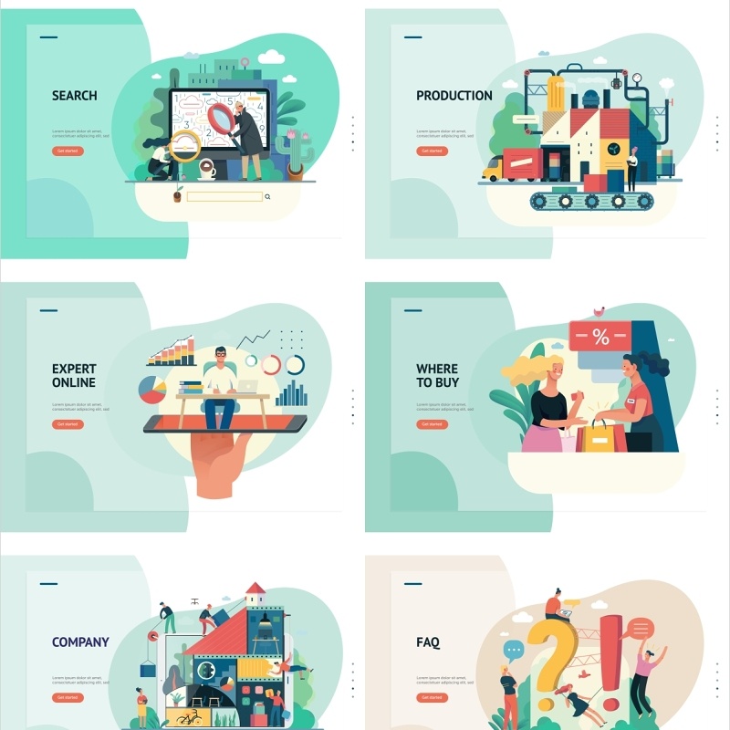 84组扁平化各行业职场商业插画人物矢量素材适用于UI界面设计及海报印刷