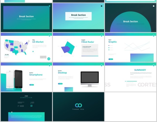 蓝色渐变商务工作通用PPT图片占位符版式设计模板Cortess Powerpoint 蓝色渐变商务工作通用PPT图片占位符版式设计模板Cortess Powerpoint