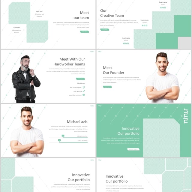 绿色商务产品介绍项目策划PPT版式设计模板Ninu Powerpoint Template 绿色商务产品介绍项目策划PPT版式设计模板Ninu Powerpoint Template