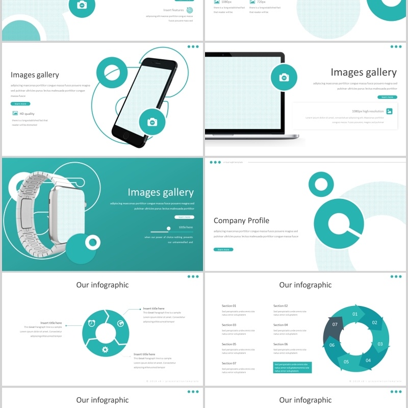 企业介绍公司宣传产品项目策划PPT模板版式设计Virtual Eight Powerpoint Template