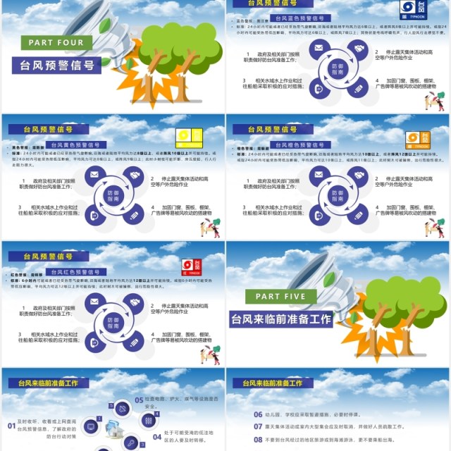 防台风安全教育培训主题课件PPT模板