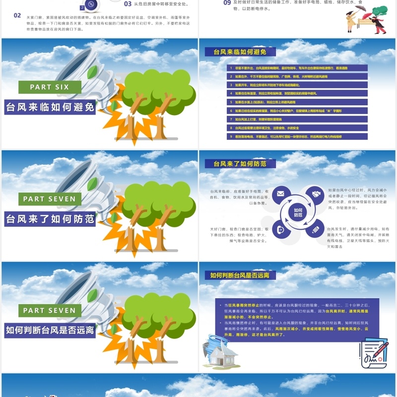 防台风安全教育培训主题课件PPT模板