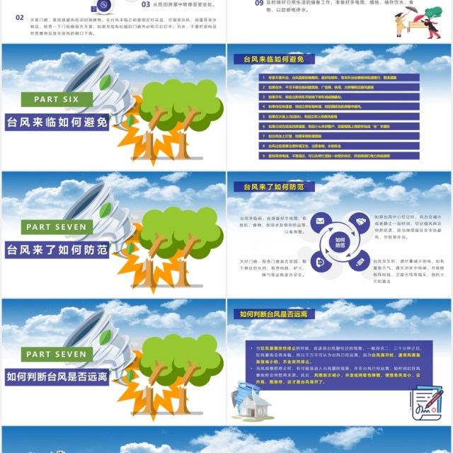 防台风安全教育培训主题课件PPT模板