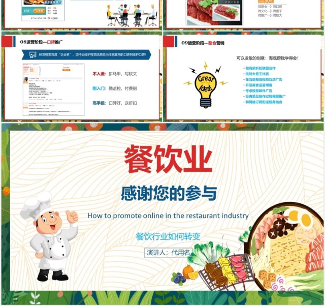 餐饮业美食线上推广营销方案PPT模板 餐饮业美食线上推广营销方案PPT模板