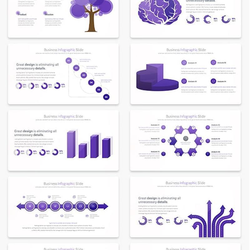 商业PPT信息图表模板 Business PowerPoint Infographics Slides