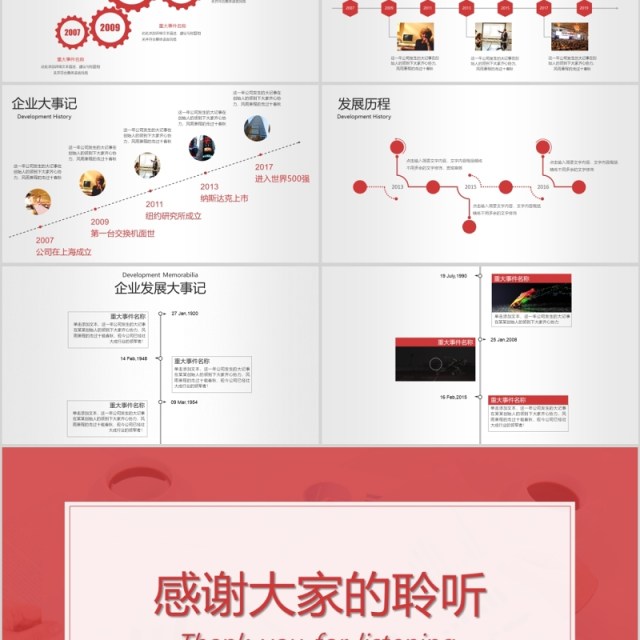 时间轴公司发展历程企业大事记PPT模板 时间轴公司发展历程企业大事记PPT模板