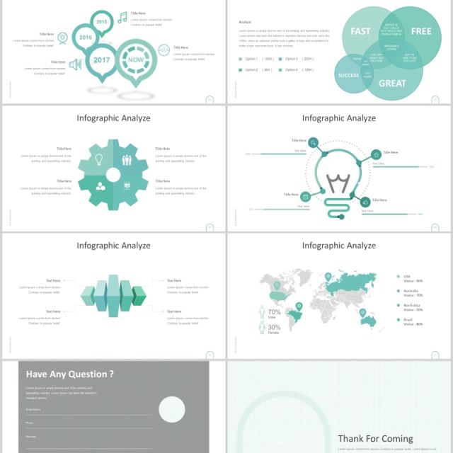 创意圆形插图公司简介企业宣传PPT模板Dropers - Powerpoint Template