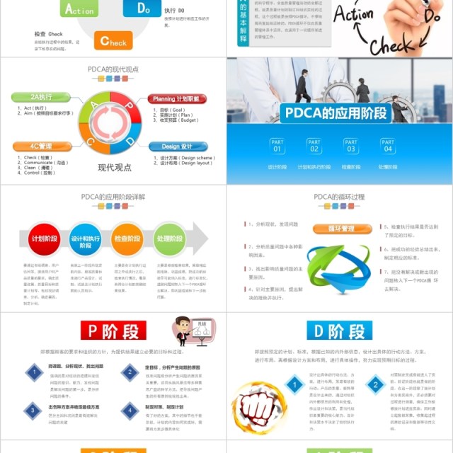 企业质量管理PDCA循环图培训工作通用PPT模板 企业质量管理PDCA循环图培训工作通用PPT模板