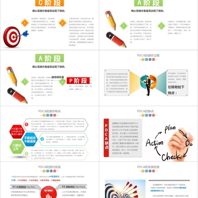 企业质量管理PDCA循环图培训工作通用PPT模板 企业质量管理PDCA循环图培训工作通用PPT模板