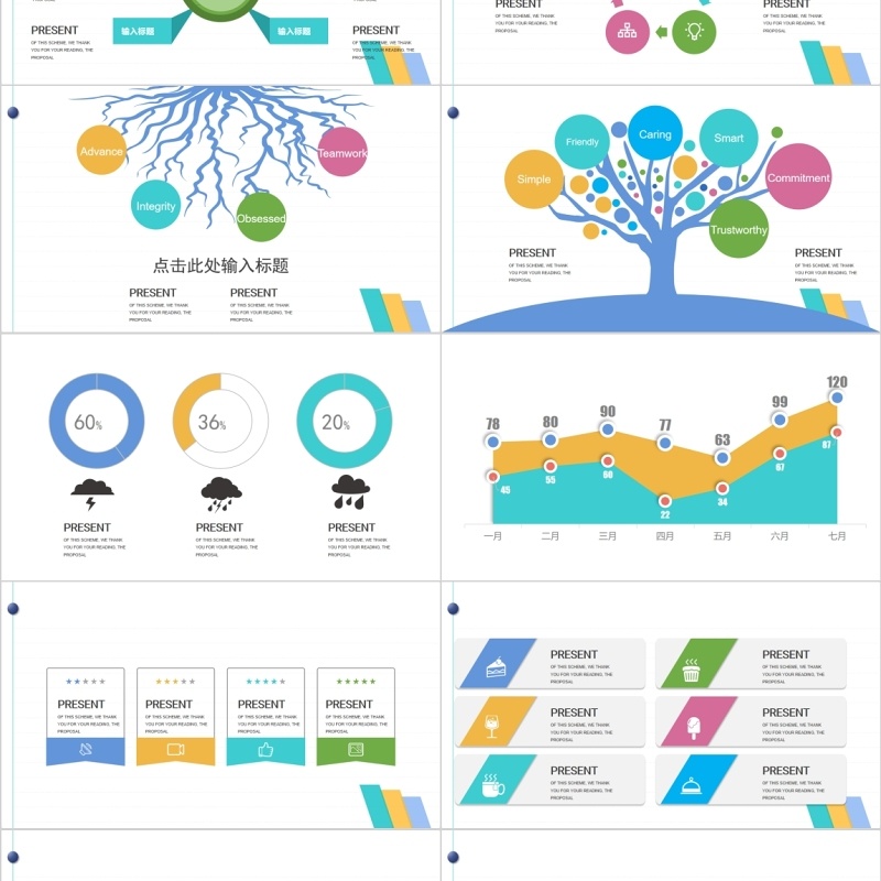 循环关系PPT可视化图表模板