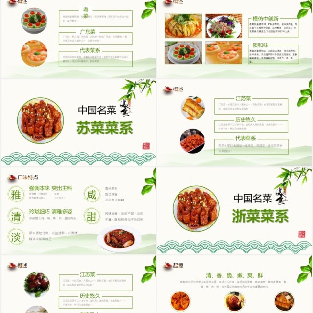 中国名菜八大菜系餐饮美食PPT模板 中国名菜八大菜系餐饮美食PPT模板