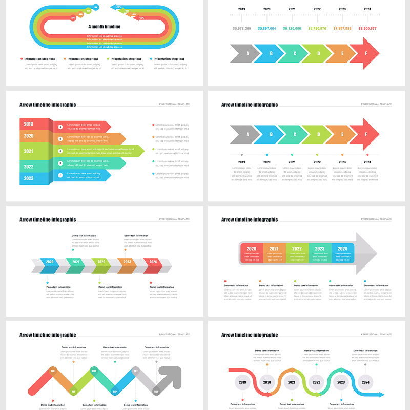 时间轴箭头PPT模板演示 timeline arrows templates for powerpoint