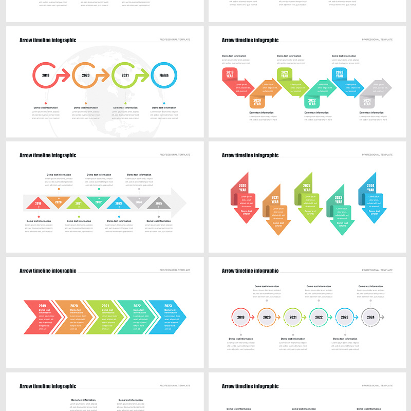 时间轴箭头PPT模板演示 timeline arrows templates for powerpoint