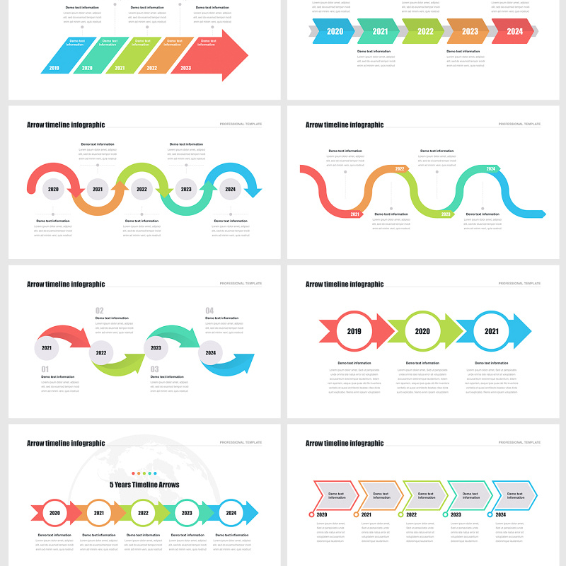 时间轴箭头PPT模板演示 timeline arrows templates for powerpoint