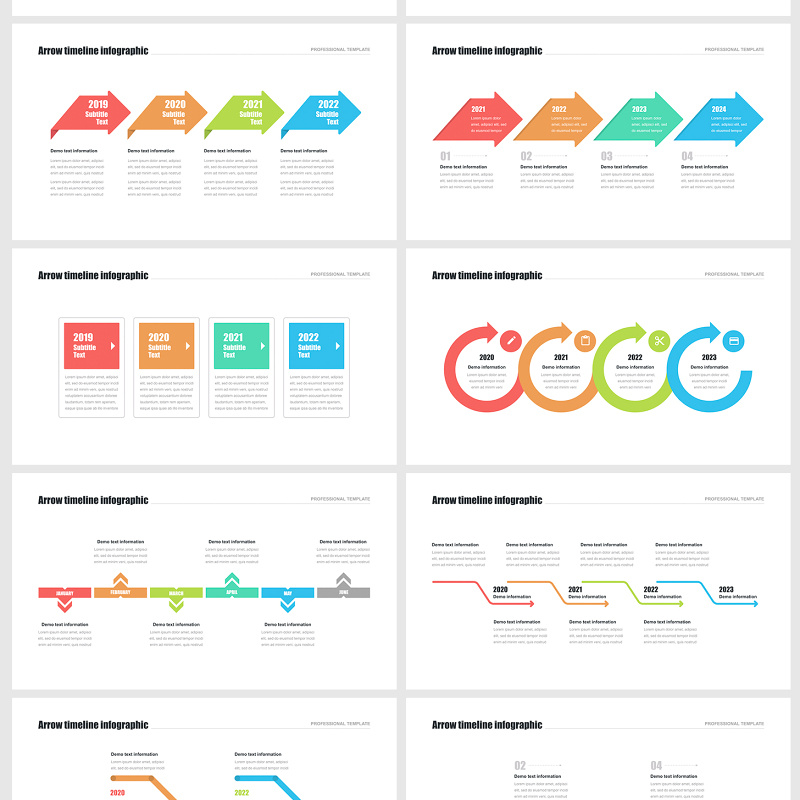 时间轴箭头PPT模板演示 timeline arrows templates for powerpoint