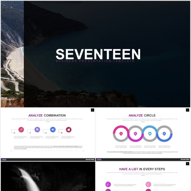 创意数据可视化图表PPT素材模板seventeen powerpoint template 创意数据可视化图表PPT素材模板seventeen powerpoint template