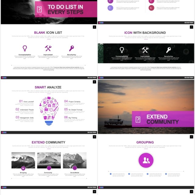创意数据可视化图表PPT素材模板seventeen powerpoint template 创意数据可视化图表PPT素材模板seventeen powerpoint template