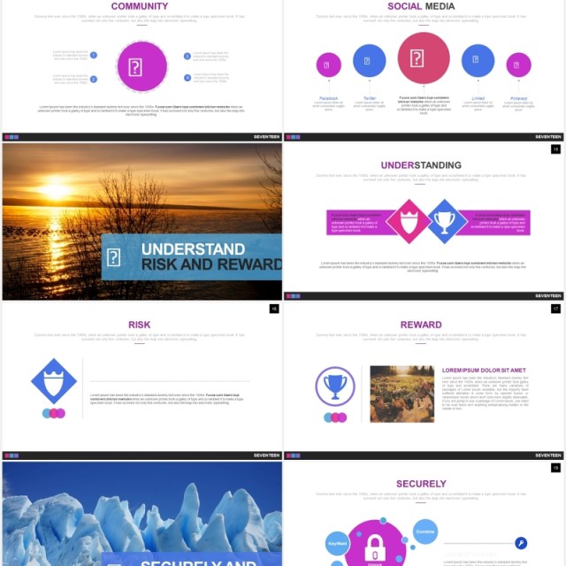 创意数据可视化图表PPT素材模板seventeen powerpoint template 创意数据可视化图表PPT素材模板seventeen powerpoint template
