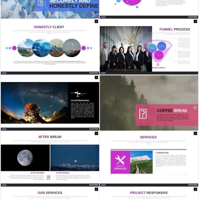 创意数据可视化图表PPT素材模板seventeen powerpoint template 创意数据可视化图表PPT素材模板seventeen powerpoint template