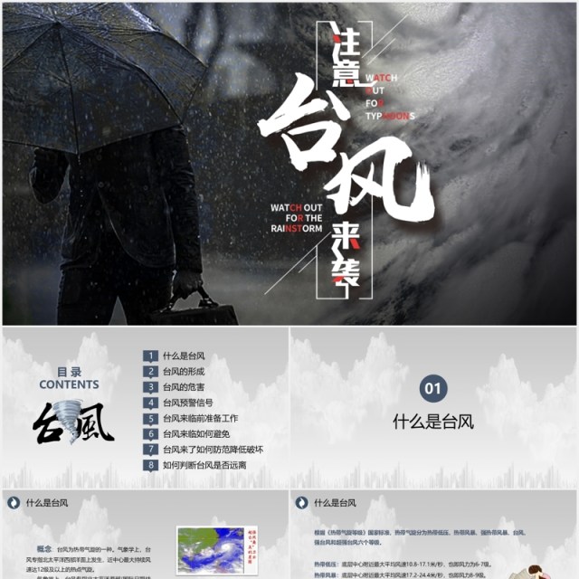 预防台风天气培训课件PPT模板 预防台风天气培训课件PPT模板