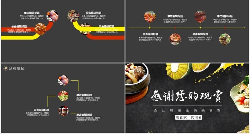 湘江川菜连锁美食餐饮PPT模板