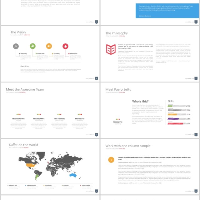 创意项目计划安排表单服务列表流程图PPT可插图素材Kuffat Powerpoint