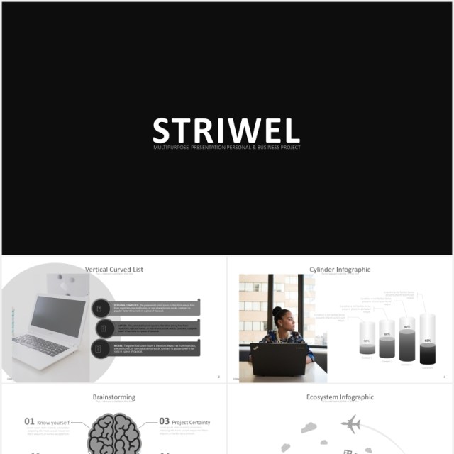 黑白灰简约商务可视化工作阶梯图表PPT模板striwel powerpoint 黑白灰简约商务可视化工作阶梯图表PPT模板striwel powerpoint