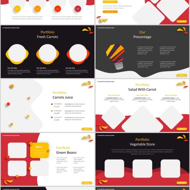 农产品展示美食餐饮PPT模板Fruiteable Powerpoint Template