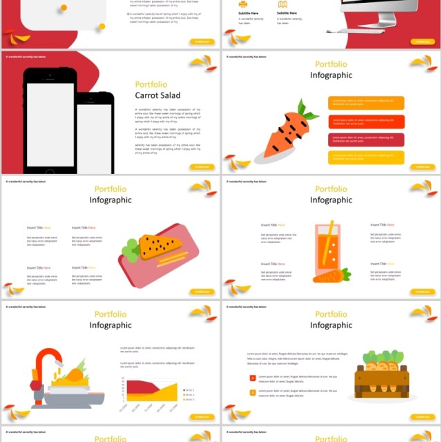 农产品展示美食餐饮PPT模板Fruiteable Powerpoint Template