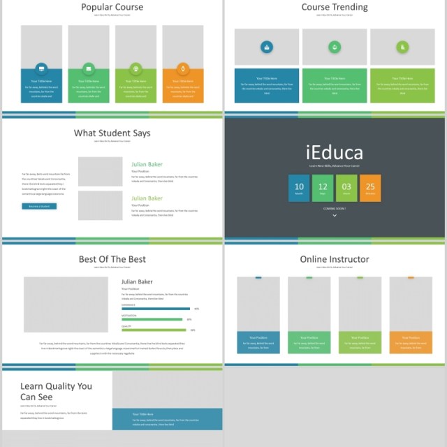 绿色教育PPT图片排版模板iEduca - Education Powerpoint Template