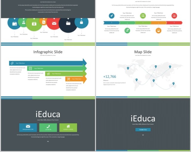 绿色教育PPT图片排版模板iEduca - Education Powerpoint Template