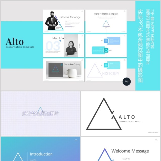 简洁简约公司简介产品项目计划书PPT模板版式设计Alto - Powerpoint Template