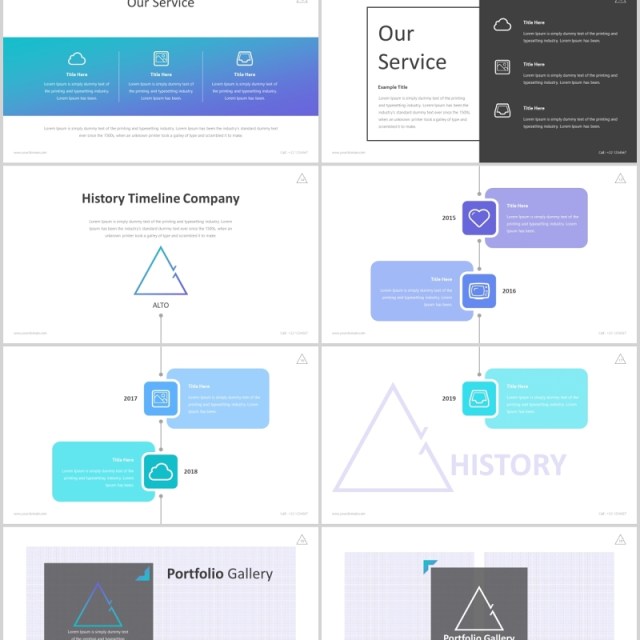 简洁简约公司简介产品项目计划书PPT模板版式设计Alto - Powerpoint Template