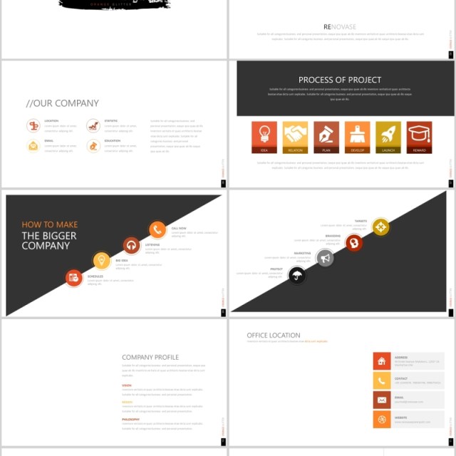公司介绍产品宣传PPT信息图表模板可插图片ORANGE GLITTER Powerpoint 公司介绍产品宣传PPT信息图表模板可插图片ORANGE GLITTER Powerpoint