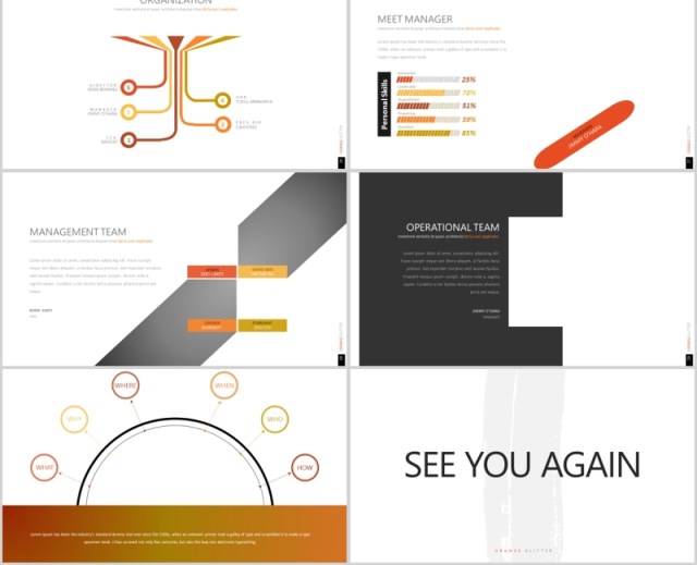 公司介绍产品宣传PPT信息图表模板可插图片ORANGE GLITTER Powerpoint 公司介绍产品宣传PPT信息图表模板可插图片ORANGE GLITTER Powerpoint