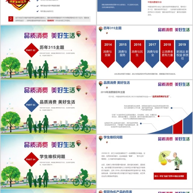 诚信315消费者权益消协主题PPT模板