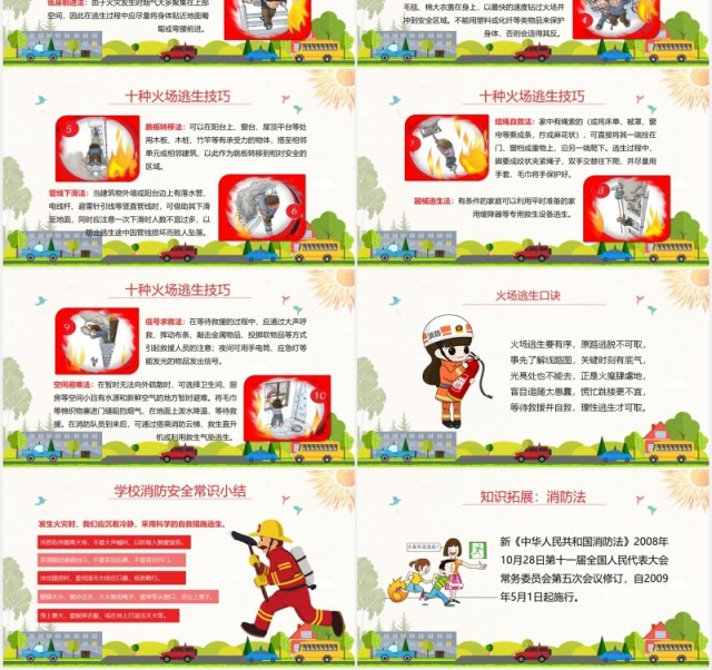 校园小学生幼儿园消防安全防火教育培训宣传课件PPT模板 校园小学生幼儿园消防安全防火教育培训宣传课件PPT模板