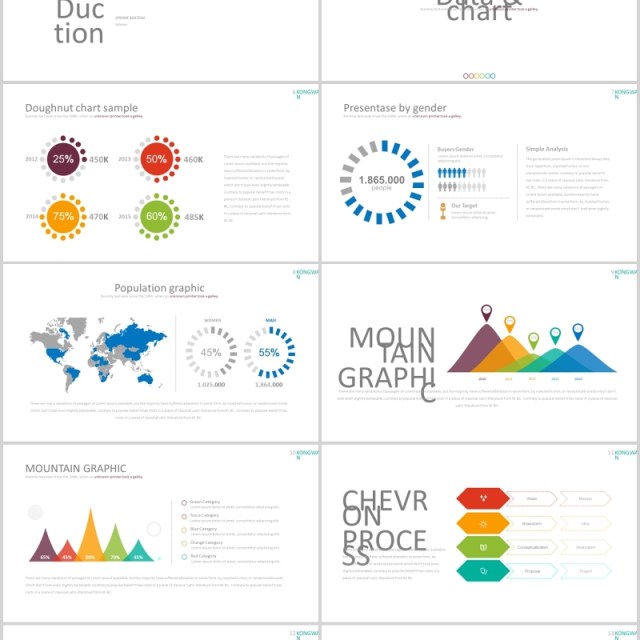 创意拼图可视化图表PPT图片排版素材模板Kongwan Powerpoint