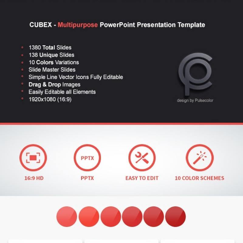 多用途PPT信息图表模板Cubex Multipurpose PowerPoint Presentation