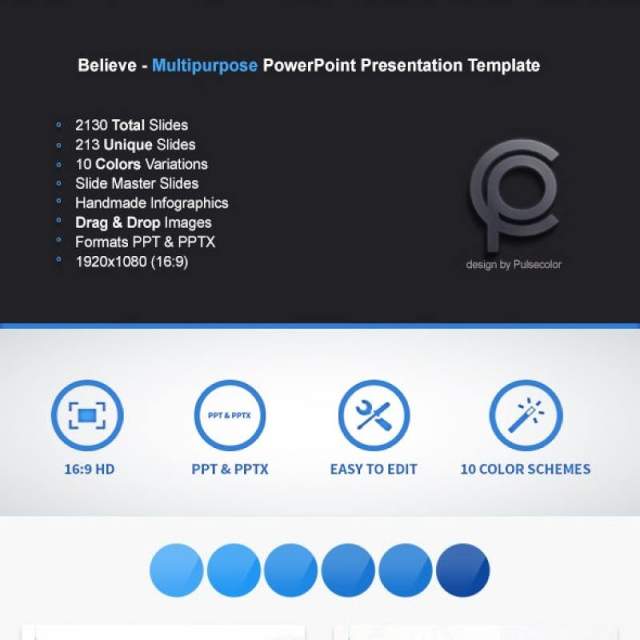 多用途PPT幻灯片模板Believe Multipurpose PowerPoint Presentation Template