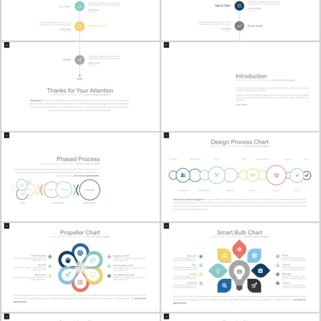 创意数字7拼图树状图图表PPT可视化素材模板Seven - Powerpoint Template