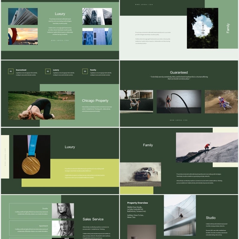 绿色商务工作通用PPT模板Umrea-Interior Business Powerpoint
