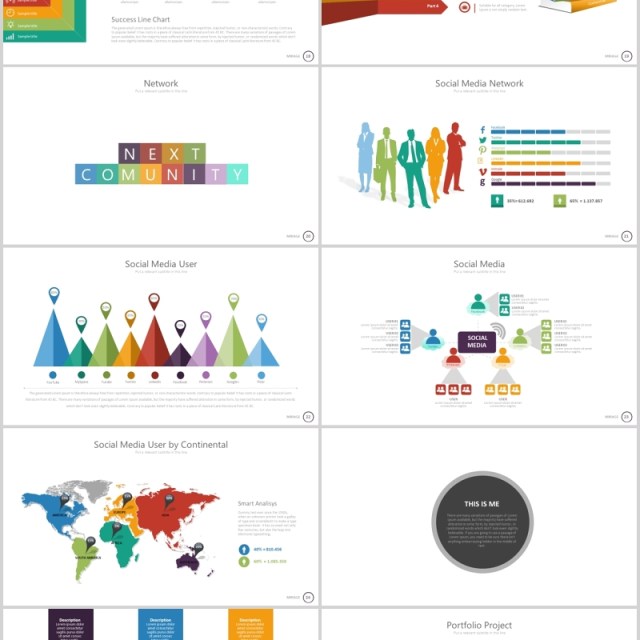 并列流程图向上台阶创意图形PPT可插图排版模板MIRAGE Powerpoint