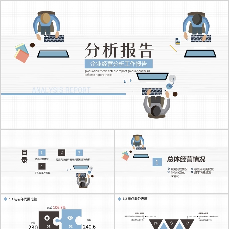 企业经营分析工作报告PPT模板