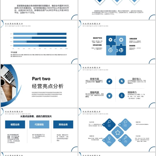 商务简约经营分析工作汇报PPT模板