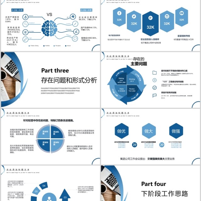 商务简约经营分析工作汇报PPT模板